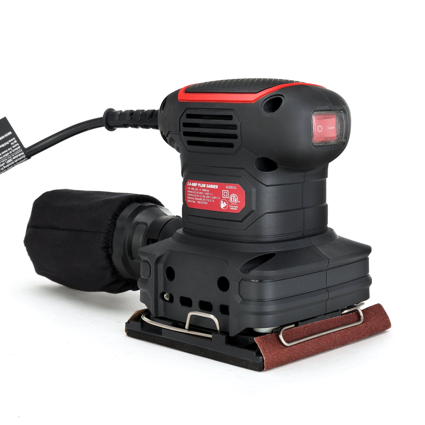 2 Amp Corded 1/4 Sheet Palm Sander with Dust Bag, Vacuum Hose Adapter, Punch Plate & 3 Sanding Sheets, New Condition