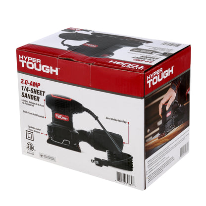 2 Amp Corded 1/4 Sheet Palm Sander with Dust Bag, Vacuum Hose Adapter, Punch Plate & 3 Sanding Sheets, New Condition