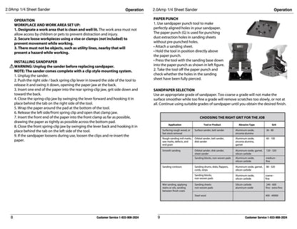 2 Amp Corded 1/4 Sheet Palm Sander with Dust Bag, Vacuum Hose Adapter, Punch Plate & 3 Sanding Sheets, New Condition