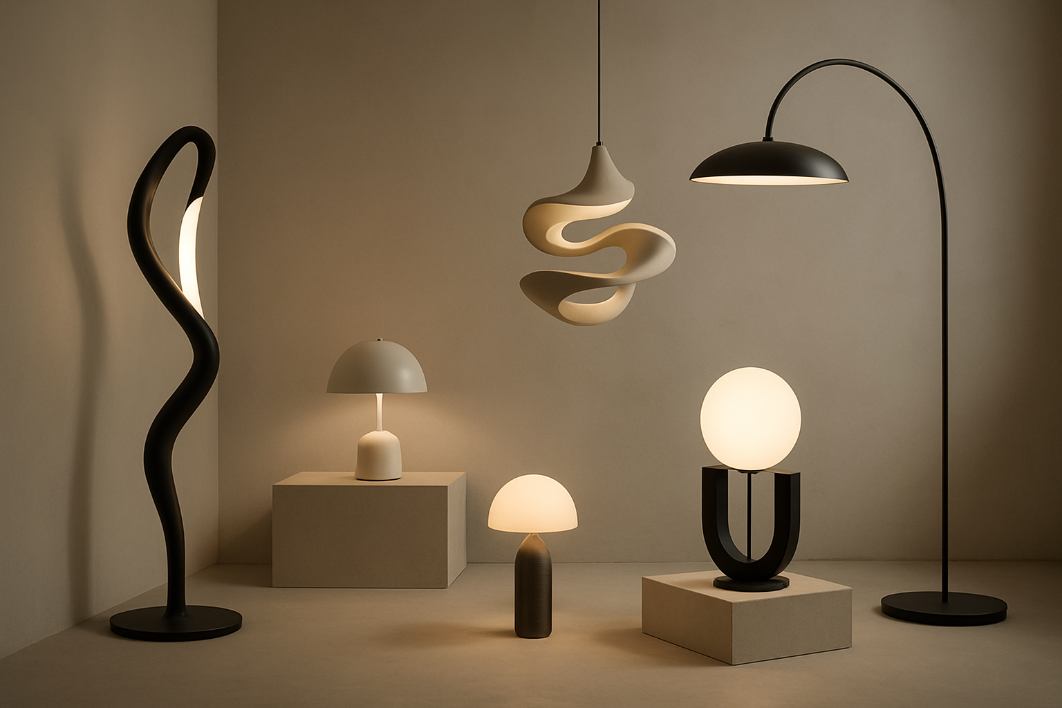 very cool looking Lamps in neutral space